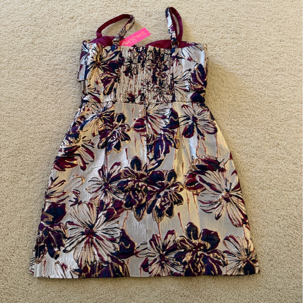 Lilly Pulitzer Purple and Silver Metallic Romper - Picture 2 of 4